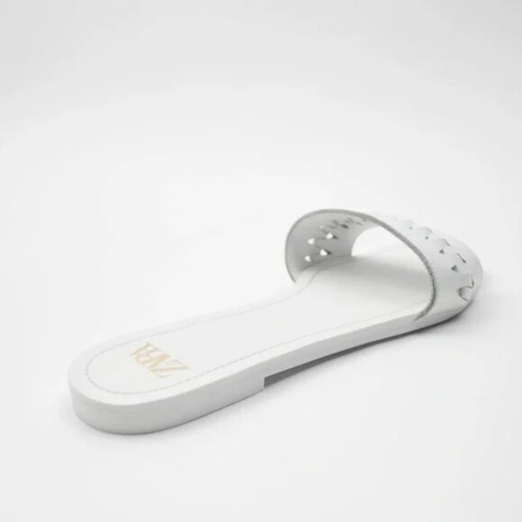 Zara Woven Flat Leather Sandals EUR 37 - Picture 4 of 10